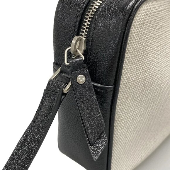SAINT LAURENT PARIS Lou Camera Bag Cream Black Coated Canvas Leather 838-072125 - Picture 10 of 14